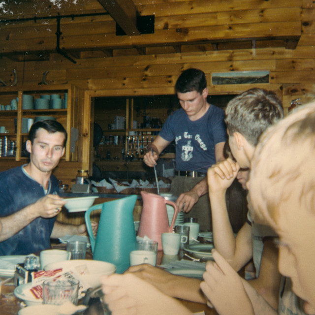 Garth Nelson & Mizpah Spring hutboy passing out oxtail soup (1967)