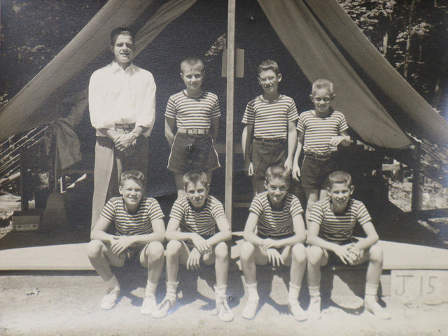 J-15 1958
Front: Don Risser, Fraser Cameron, Dennis Murphy, John Heald
Back: John Trainor, David Aston, Rowland "Brownie" Evans, Jeff Lyman