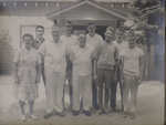 1962 Kitchen Staff
Front: Mrs Morin, Phil Hodgson, Ed Pickford, Don Risser, Marshall Strode
Back: John Sibley, Ted Veit, Ralph Reckis, Bill Thoms
Absent: John Hardenbergh