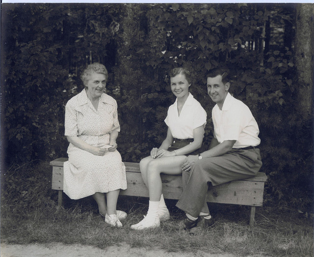 Miss Baldwin with Kathy and Willy Hodge--1957