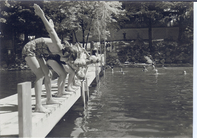 Waterfront--View from Dock towards Lodge--late '50s