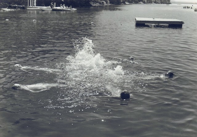 Seniors practice Water Ballet--late '50s