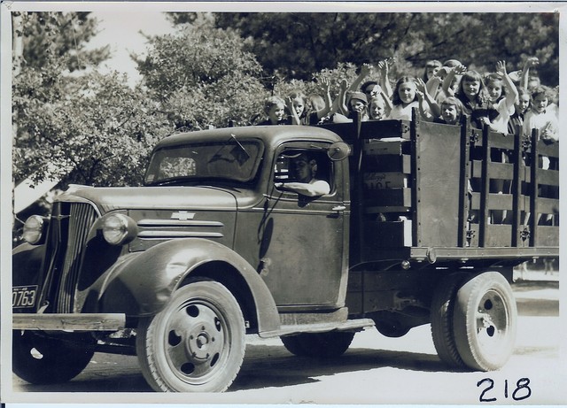 Camp Truck off to an Outing--1948