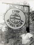 Camp Sign and Elizabeth Barrett--1949