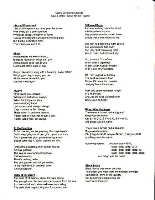 Lyrics Page 1