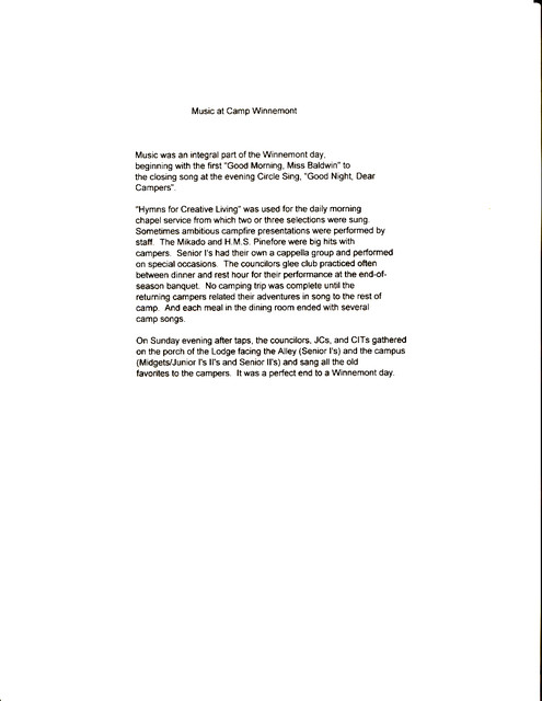 A note about Winnemont Music